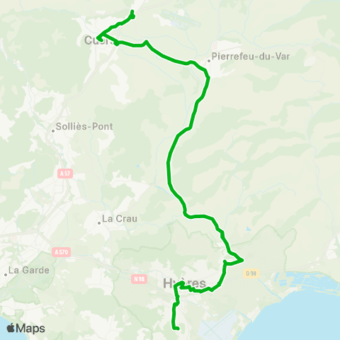 Zou - Réseau scolaire Collobrieres - Hyeres map