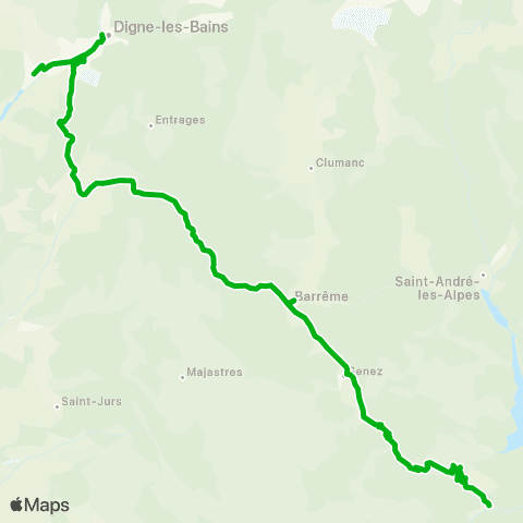 Zou - Réseau scolaire Barreme - Digne les Bains map