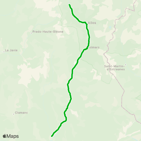 Zou - Réseau scolaire Allos - St André les Alpes map