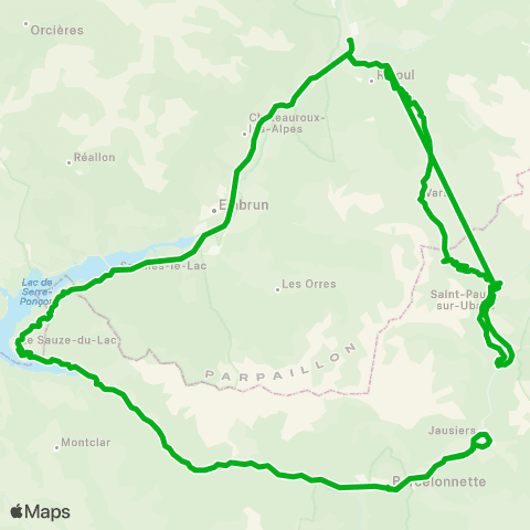 Zou - Réseau scolaire Barcelonnette - Eygliers map