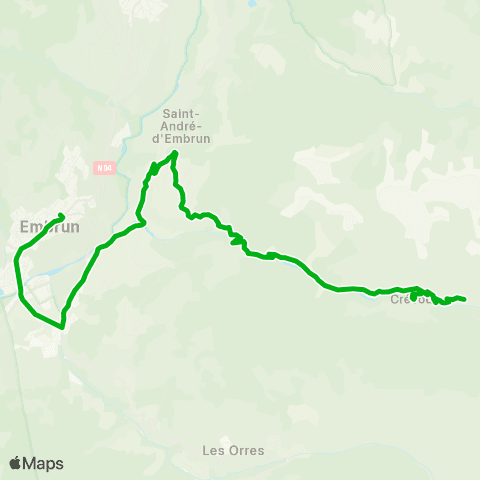 Zou - Réseau scolaire Crévoux - Embrun map
