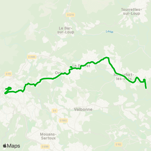 Zou - Réseau scolaire Roquefort - Grasse Par St Mathieu map