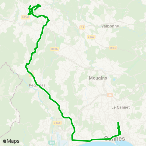 Zou - Réseau scolaire Cannes - la Roquette sur Siagne map