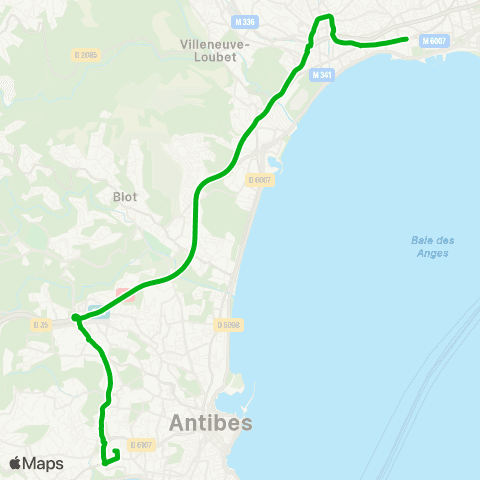 Zou - Réseau scolaire Cagnes (Vespins) - Juan les Pins map
