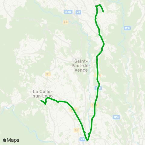 Zou - Réseau scolaire Vence (Gallinier) - la Colle sur Loup map