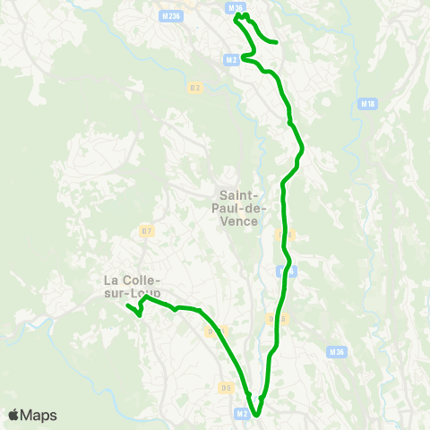 Zou - Réseau scolaire Vence (Vosgelade) - la Colle sur Loup map