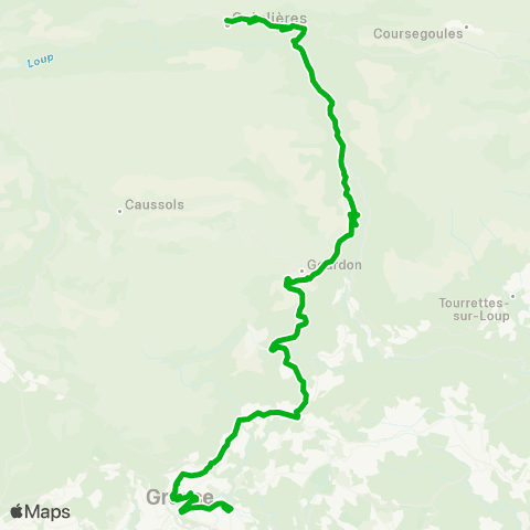 Zou - Réseau scolaire Greolieres - Cipieres - Grasse map