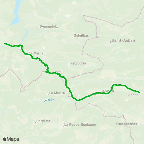 Zou - Réseau scolaire Andon - Logis du Pin - Castellane map