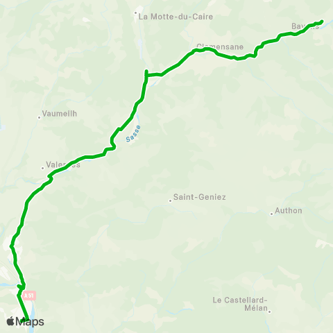 Zou - Réseau scolaire Bayons - Sisteron map