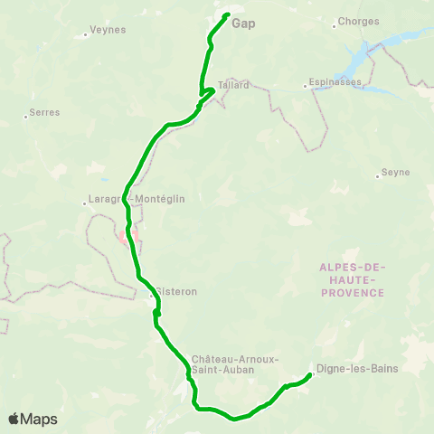 Zou - Réseau scolaire Digne les Bains - Gap map