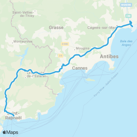Zou Réseau express St Raphael - Nice map