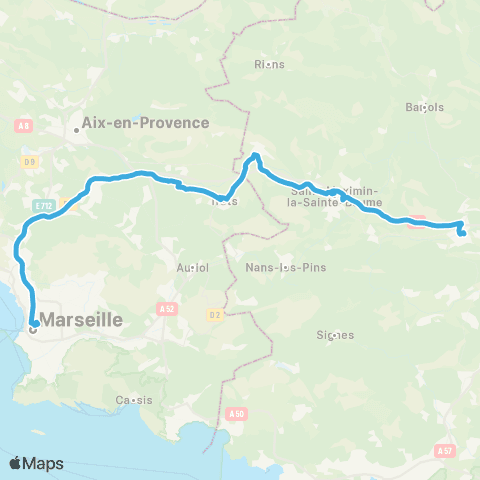 Zou Réseau express Brignoles-Marseille map