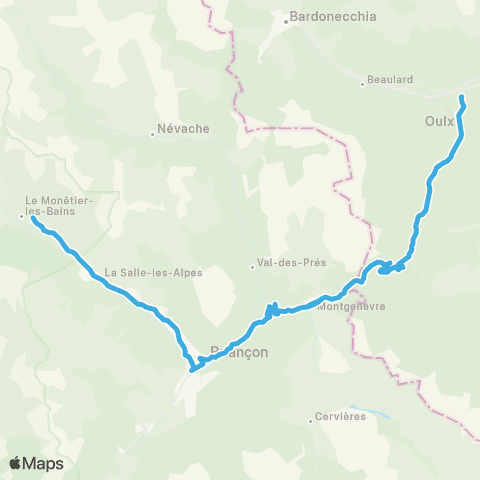 Zou Réseau express Oulx-Briancon-Serre Chevalier map