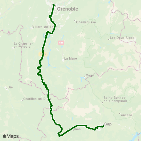 Zou Réseau express Grenoble - Gap map