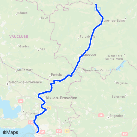 Zou Réseau express Marseille - Aix en Provence - Manosque - Sisteron map