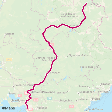 Zou Réseau express Marseille - Aix en Provence - Gap - Briancon map