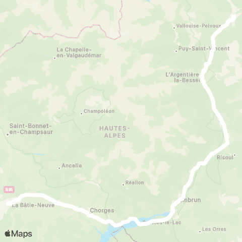 Zou Réseau express Briancon - Gap map