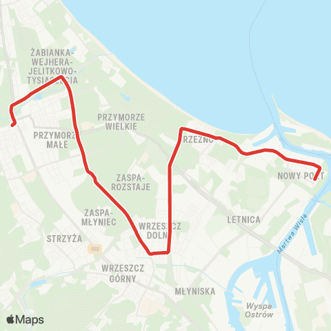 ZTM Gdańsk Oliwa 3-Nowy Port Oliwska 1 map