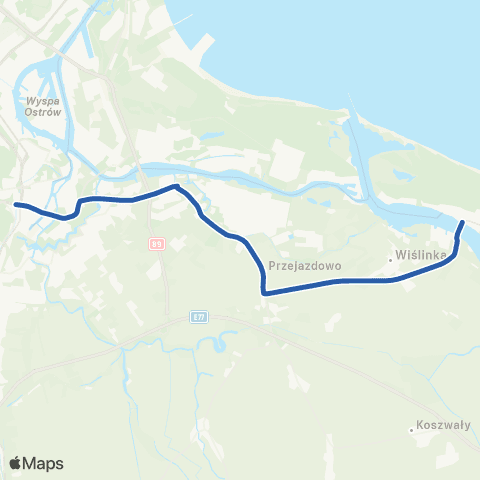 ZTM Gdańsk Śródmieście SKM 4 - Sobieszewo 1 map