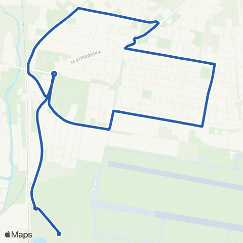 ZTM Gdańsk Pruszcz Gdański Chopina/Żwirki i Wigury 31 - Pruszcz Gdański Komarowo 1 map
