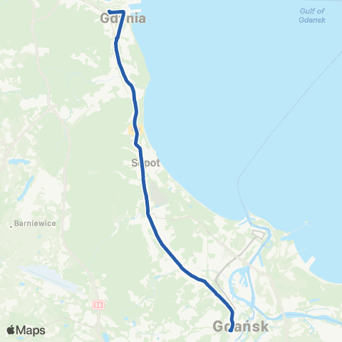 ZTM Gdańsk Gdynia Dworzec Gł. PKP 9 - Śródmieście SKM 4 map