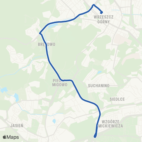 ZTM Gdańsk Cmentarz Łostowicki 92 - Wrzeszcz PKP 6 map