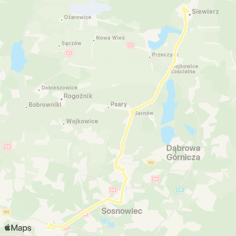 Zarząd Transportu Metropolitalnego GZM Katowice Piotra Skargi - Siewierz Dom Kultury map
