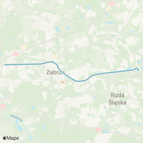 Zarząd Transportu Metropolitalnego GZM Gliwice zajezdnia - Chebzie pętla map