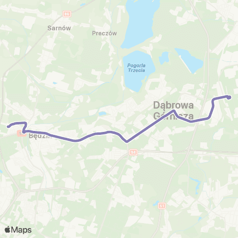 Zarząd Transportu Metropolitalnego GZM Os. Zamkowe zajezdnia - Tworzeń Huta Katowice map