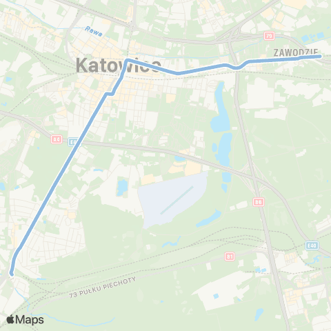 Zarząd Transportu Metropolitalnego GZM Koszutka Słoneczna pętla - Brynów centrum przesiadkowe map