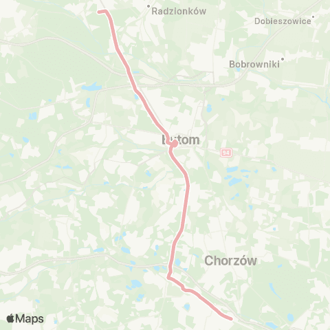 Zarząd Transportu Metropolitalnego GZM Bytom plac Sikorskiego - Chorzów Batory zajezdnia map