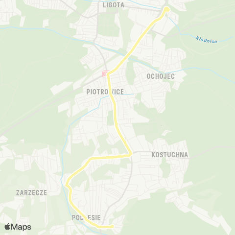 Zarząd Transportu Metropolitalnego GZM Brynów centrum przesiadkowe - Podlesie Saska map