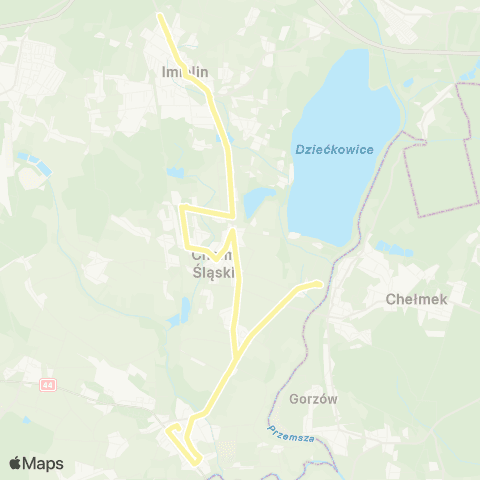 Zarząd Transportu Metropolitalnego GZM Bieruń Nowy dworzec - Imielin wiadukt map