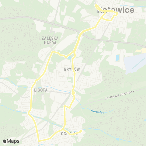 Zarząd Transportu Metropolitalnego GZM Katowice Sądowa - Katowice Sądowa map