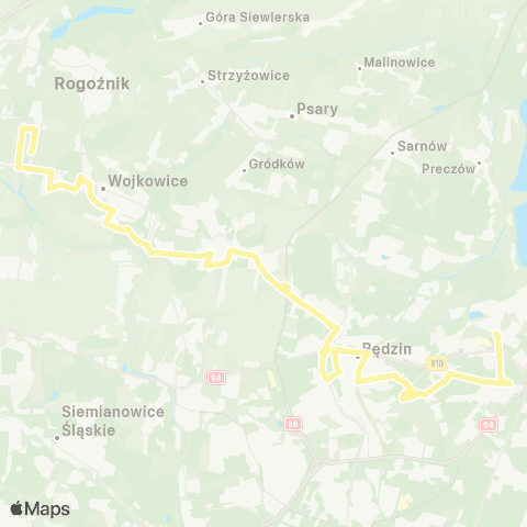 Zarząd Transportu Metropolitalnego GZM Dąbrowa Górnicza dworzec PKP - Żychcice cmentarz map