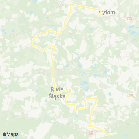 Zarząd Transportu Metropolitalnego GZM Kochłowice kopalnia Śląsk - Bytom dworzec map