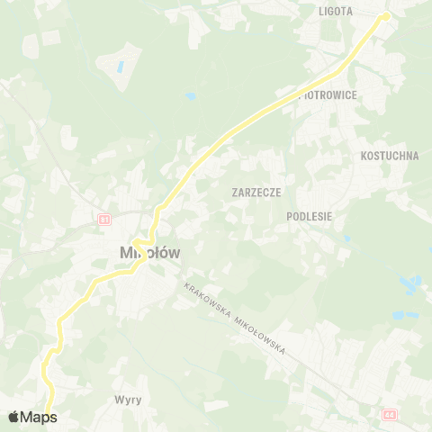 Zarząd Transportu Metropolitalnego GZM Łaziska Średnie dworzec PKP - Brynów centrum przesiadkowe map