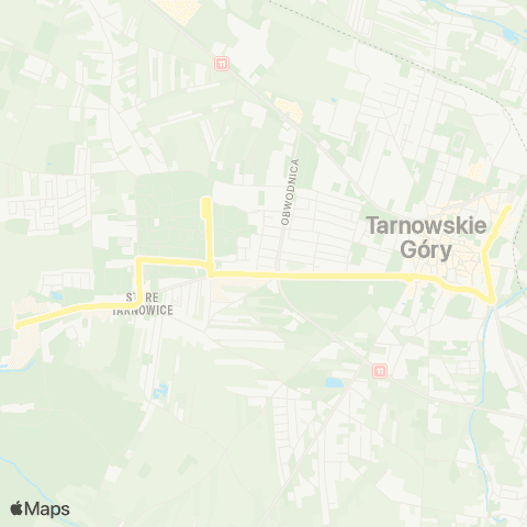 Zarząd Transportu Metropolitalnego GZM Tarnowskie Góry dworzec - Stare Tarnowice pętla map