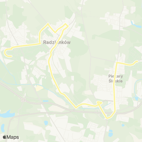 Zarząd Transportu Metropolitalnego GZM Osiedle Wieczorka dworzec - Stroszek Poczta map