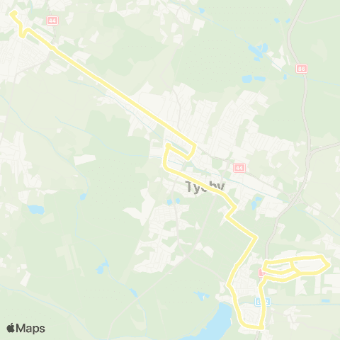 Zarząd Transportu Metropolitalnego GZM Tychy Sikorskiego wiadukt - Mikołów dworzec map