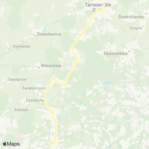 Zarząd Transportu Metropolitalnego GZM Tarnowskie Góry dworzec - Zabrze Goethego map
