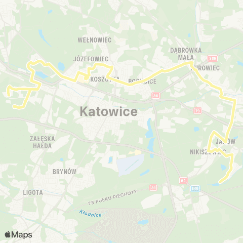 Zarząd Transportu Metropolitalnego GZM Osiedle Witosa Dom Kultury - Janów Ośrodek Bolina map