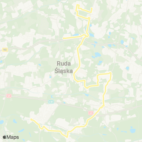 Zarząd Transportu Metropolitalnego GZM Orzegów Waniora - Halemba pętla map