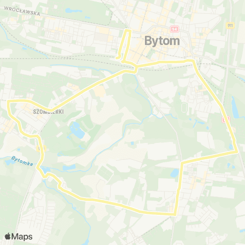 Zarząd Transportu Metropolitalnego GZM Bytom dworzec - Bytom dworzec map