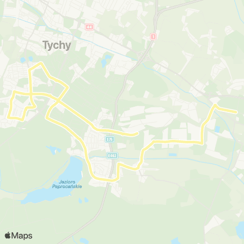 Zarząd Transportu Metropolitalnego GZM Tychy towarowa - Tychy Fiat Brama towarowa map