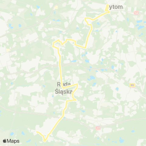 Zarząd Transportu Metropolitalnego GZM Bytom dworzec - Halemba pętla map