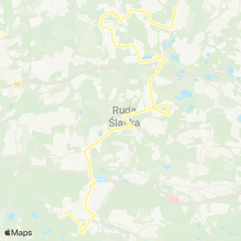 Zarząd Transportu Metropolitalnego GZM Orzegów Waniora - Halemba pętla map