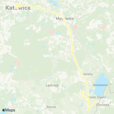 Zarząd Transportu Metropolitalnego GZM Zawodzie centrum przesiadkowe - Chełm Mały pętla map