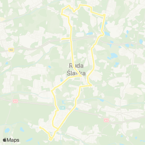 Zarząd Transportu Metropolitalnego GZM Halemba pętla - Halemba pętla map