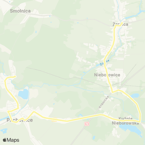 Zarząd Transportu Metropolitalnego GZM Żernica skrzyżowanie - Leboszowice Las map